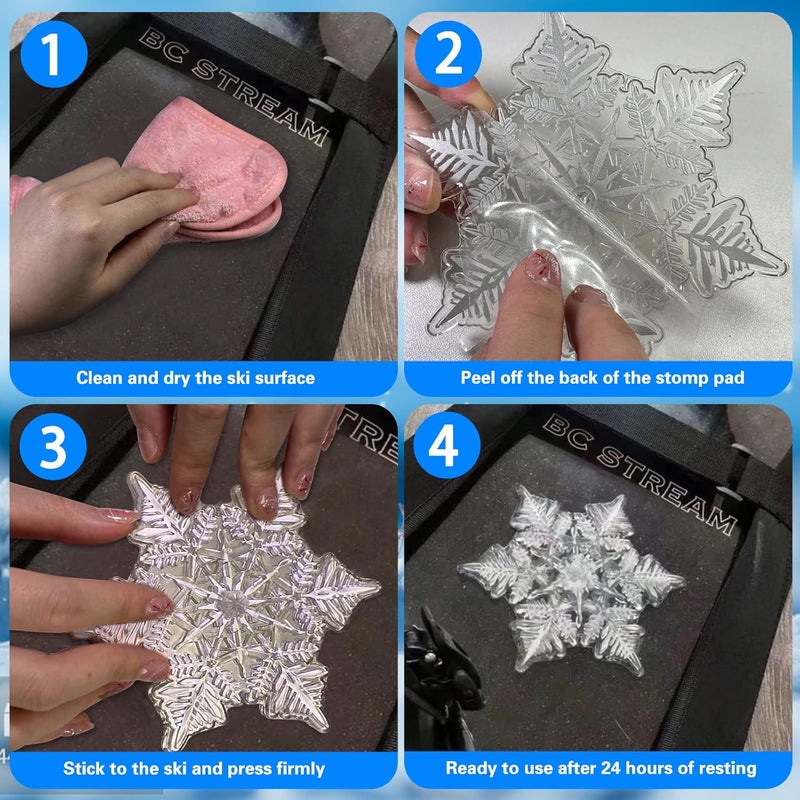 YEESOOM Snowboard Stomp Pad, Snowflake Stomp Pad Snowboarding Clear, 3D Snowboard Grip Stomp Pad with Strong Adsorption Force and Friction, Multi-Color Option - Image 5